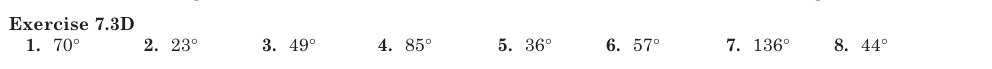 Answers for Exercise 7.3D