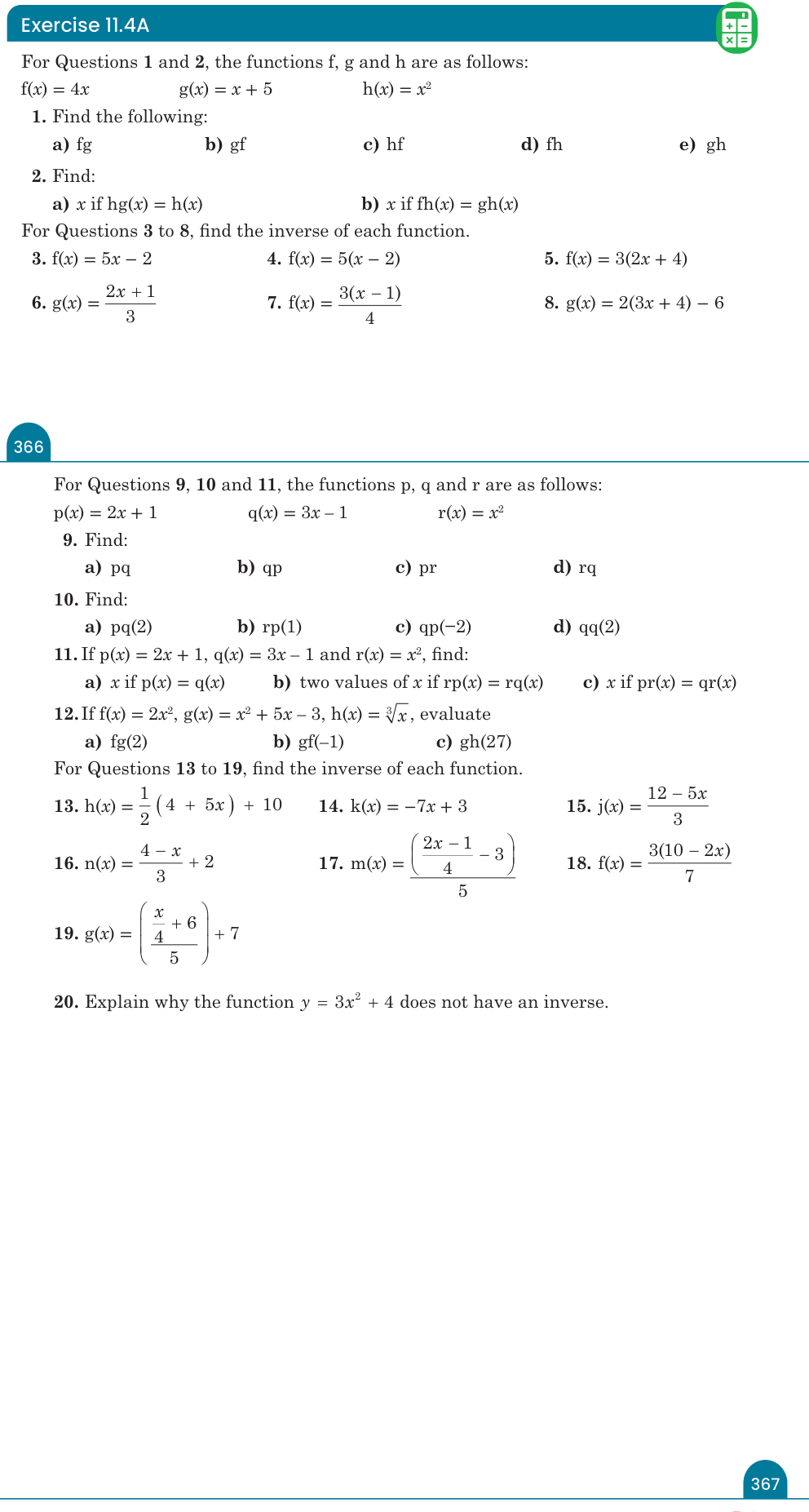 Exercise 11.4A