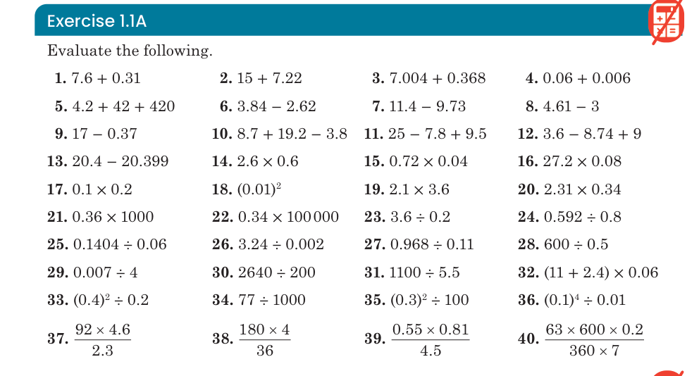 Exercise 1.1A