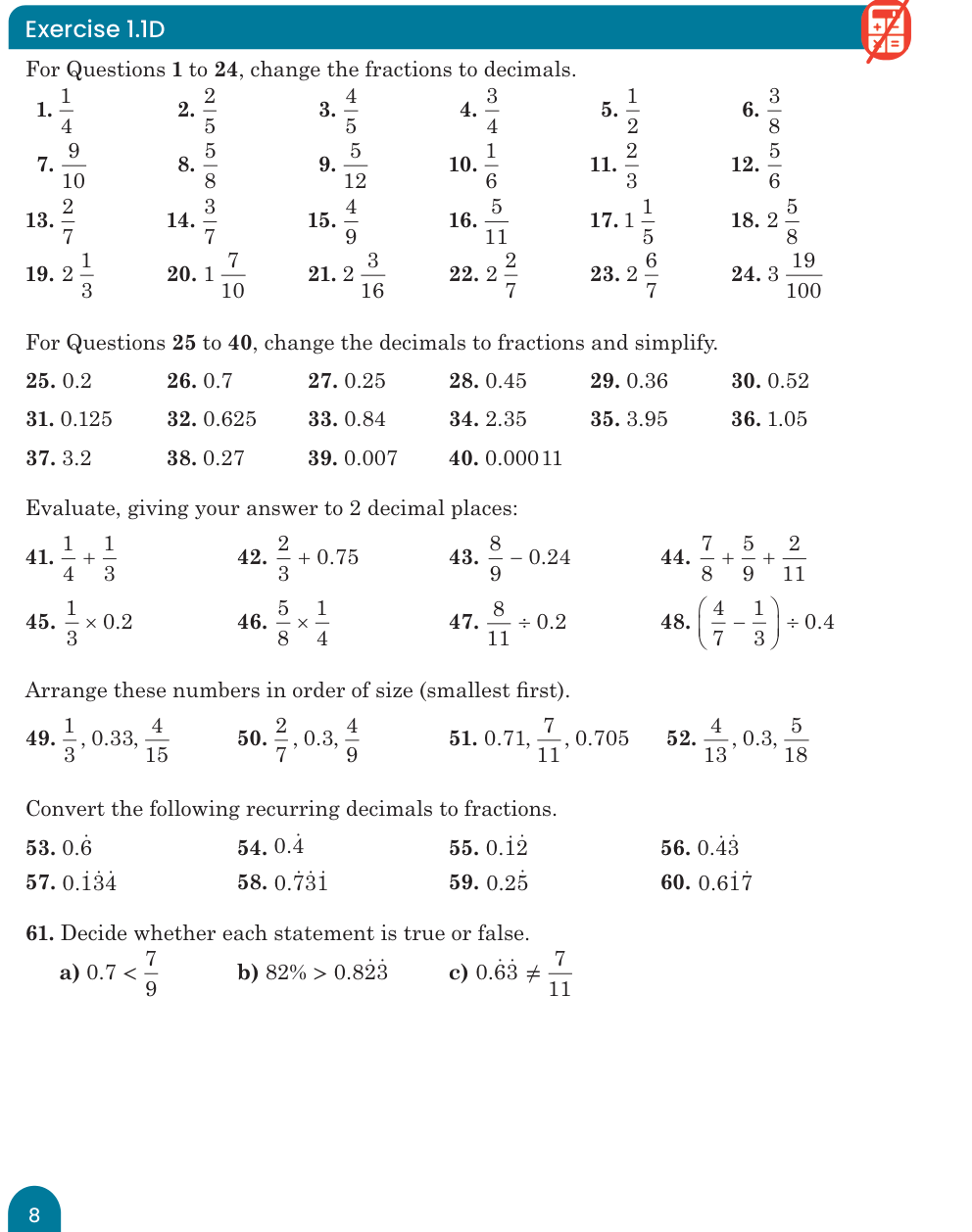 Exercise 1.1D
