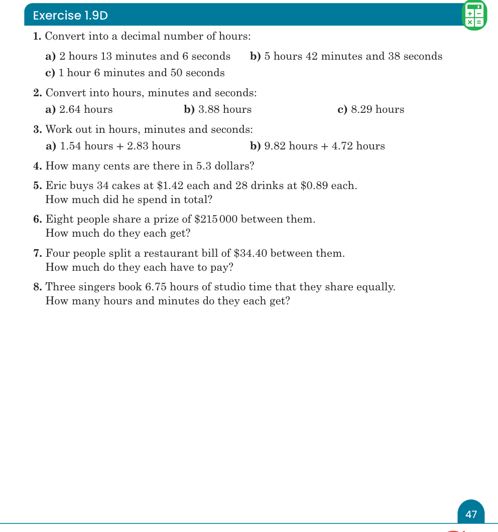 Exercise 1.9D