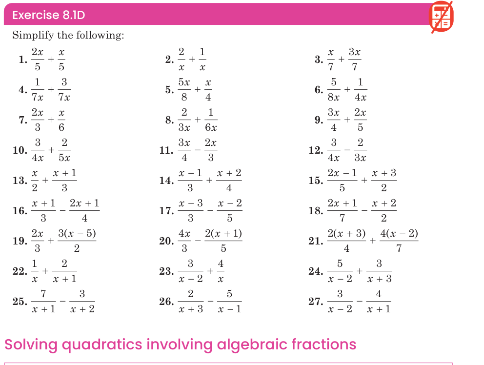 Exercise 8.1D