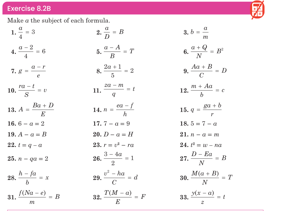 Exercise 8.2B