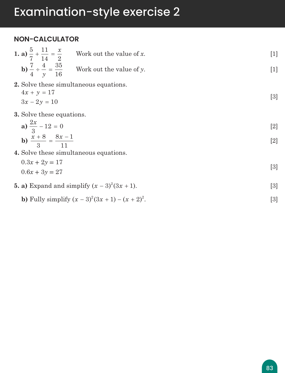 Examination-style exercise 2