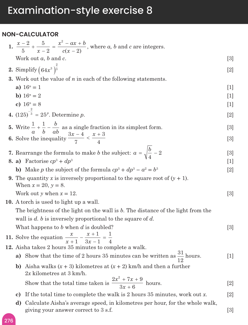 Examination-style exercise 8