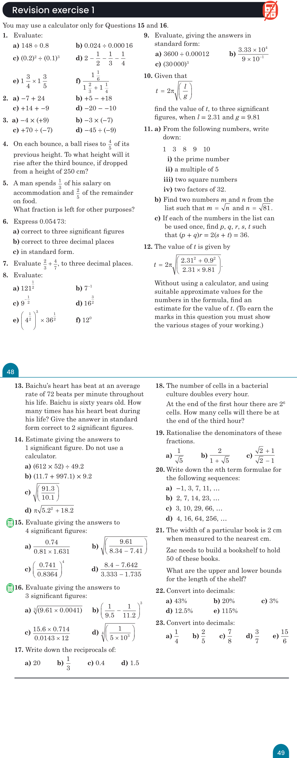 Revision exercise 1