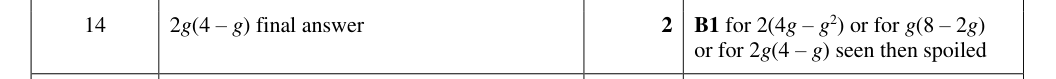 Mark scheme