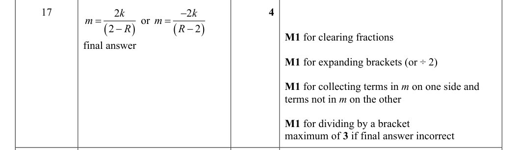Mark scheme