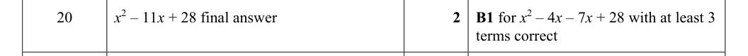 Mark scheme