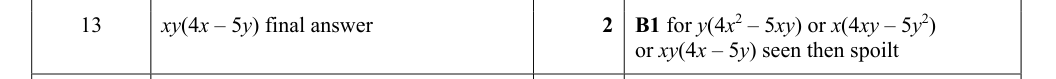 Mark scheme