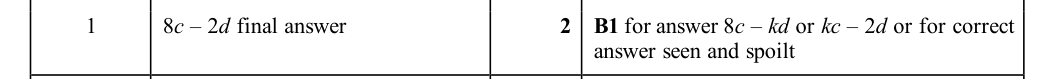 Mark scheme