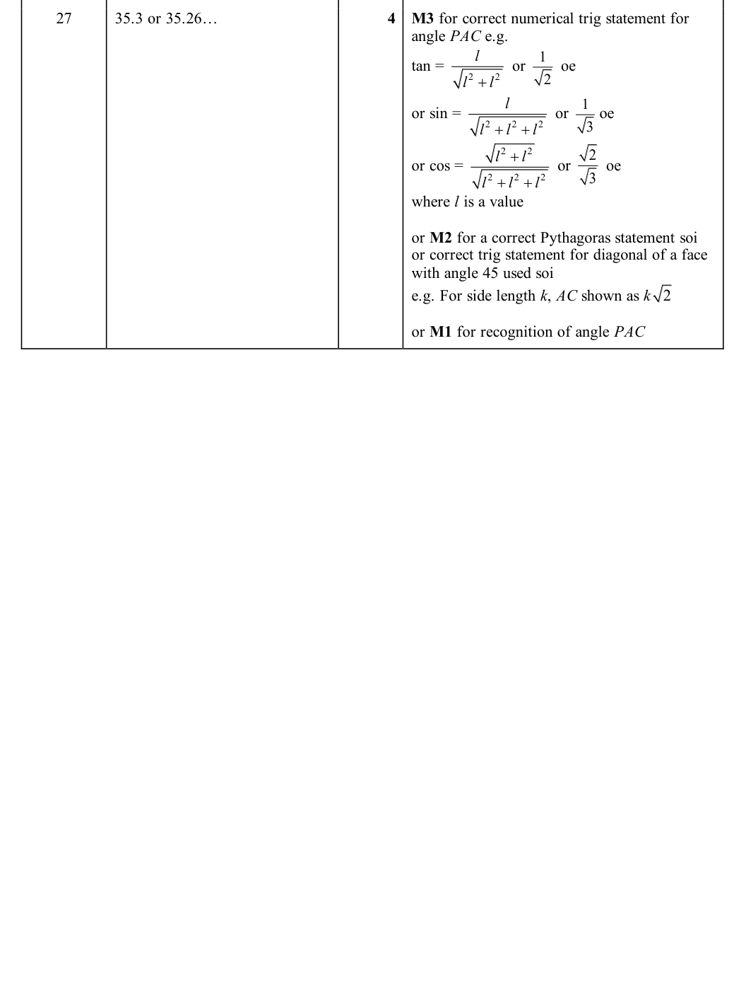 Mark scheme