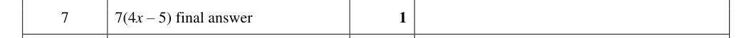 Mark scheme