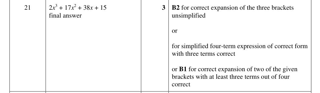 Mark scheme
