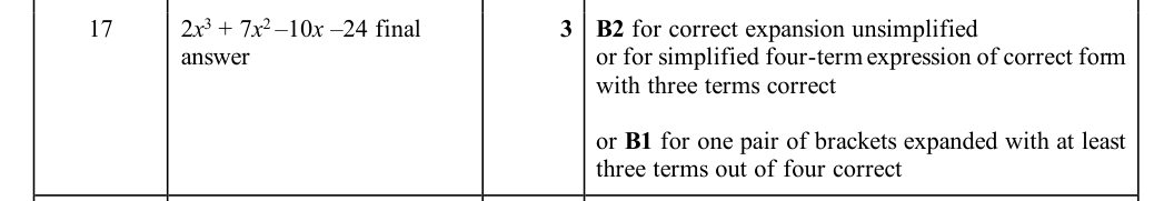 Mark scheme