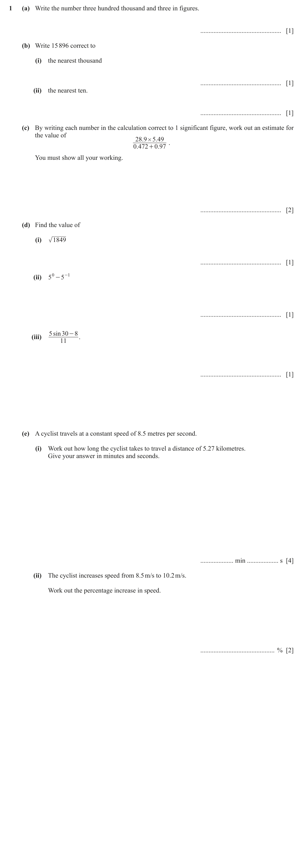 Question 1