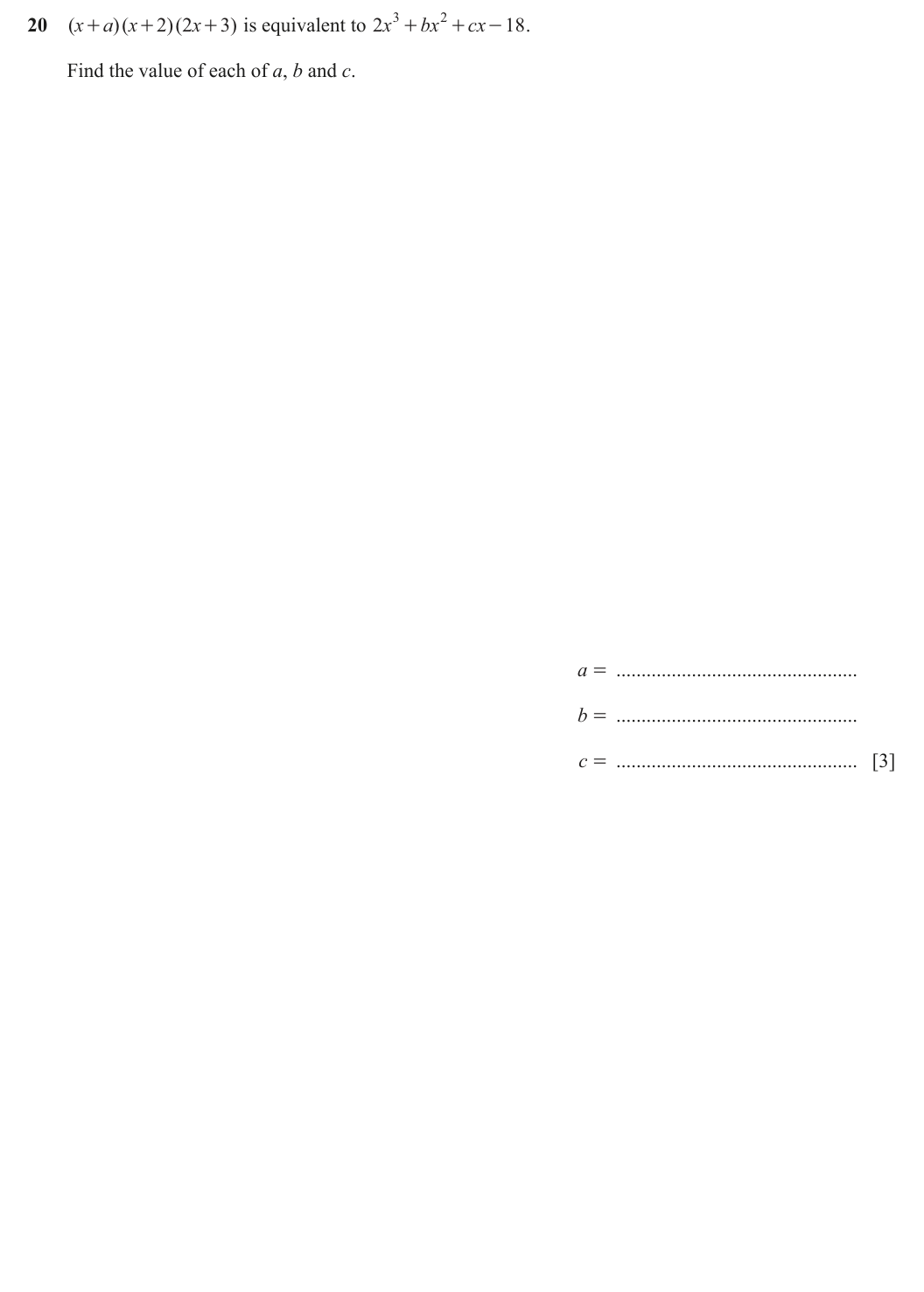 Question 20