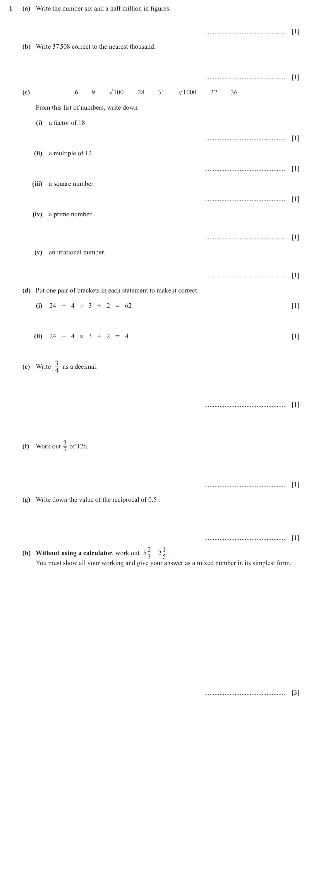 Question 1