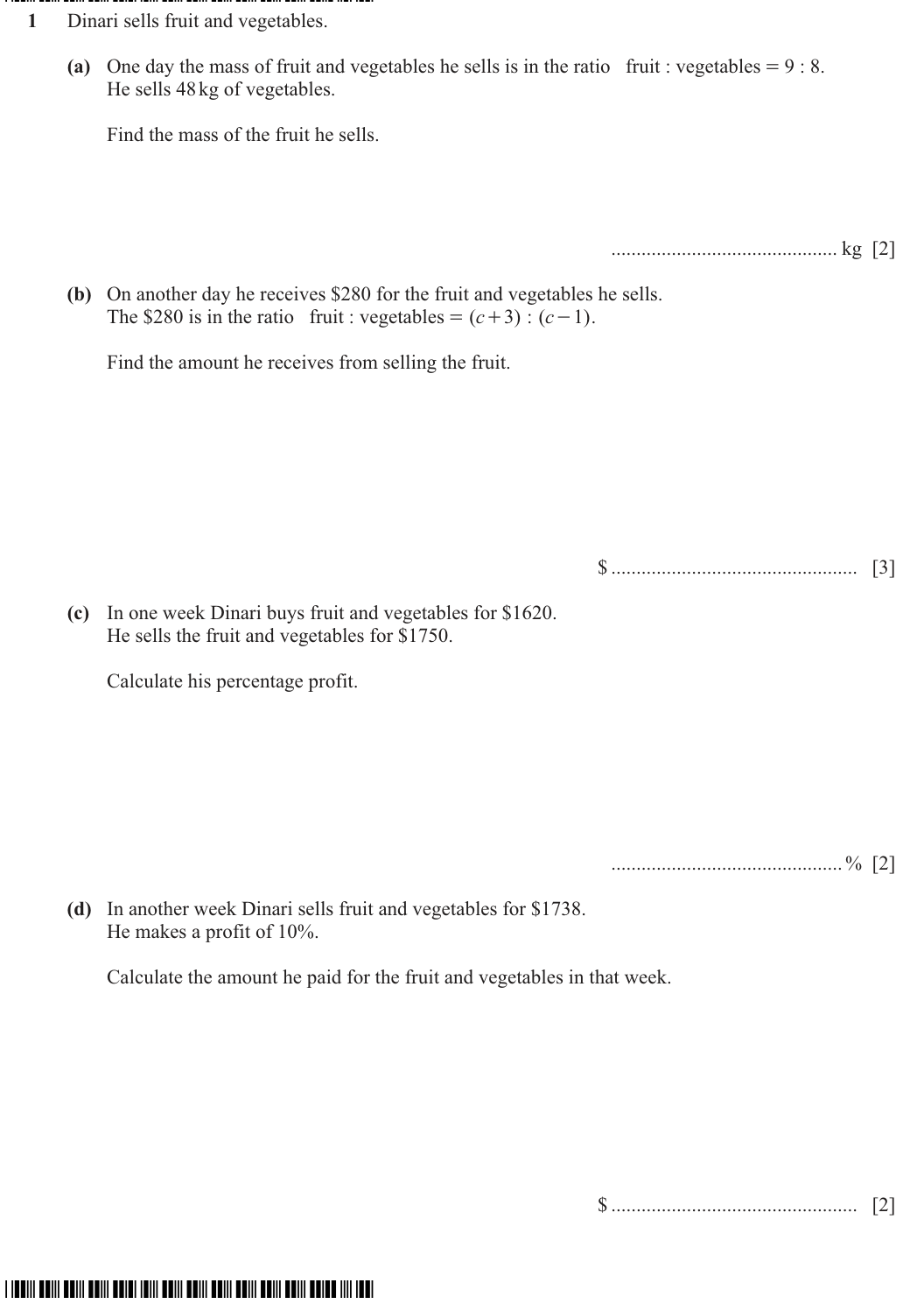 Question 1